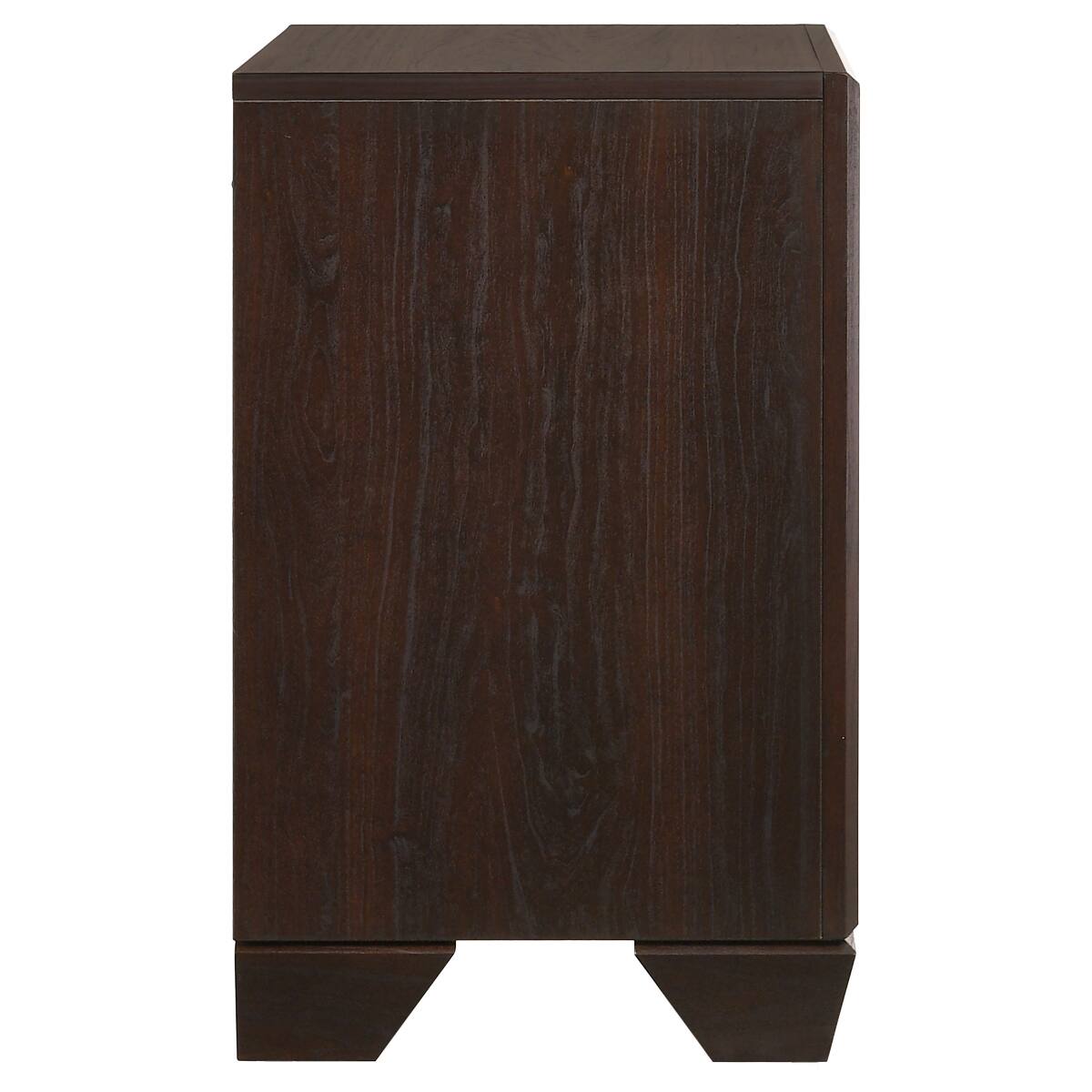Loheer 2 Drawer Nightstand, Rectangular Bedroom Table, Dark Cocoa Dark ...