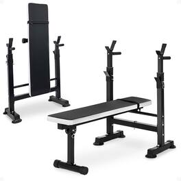 BalanceFrom Fitness - Adjustable Strength Training Workout Station, Black & White - Black, White