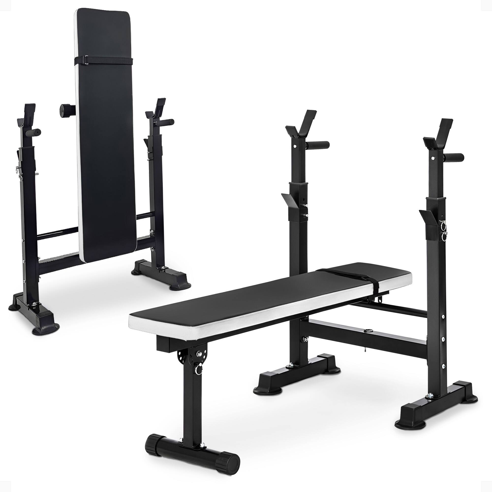 Front. BalanceFrom Fitness - BalanceFrom Fitness Adjustable Strength Training Workout Station, Black & White - Black, White.