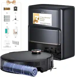 MOVA - Z60 Ultra Roller Complete Robot Vacuum and Mop,Pet Hair Friendly,Self Lifting, 28,000 Pa Suction,Hot Water Mop Wash - Black