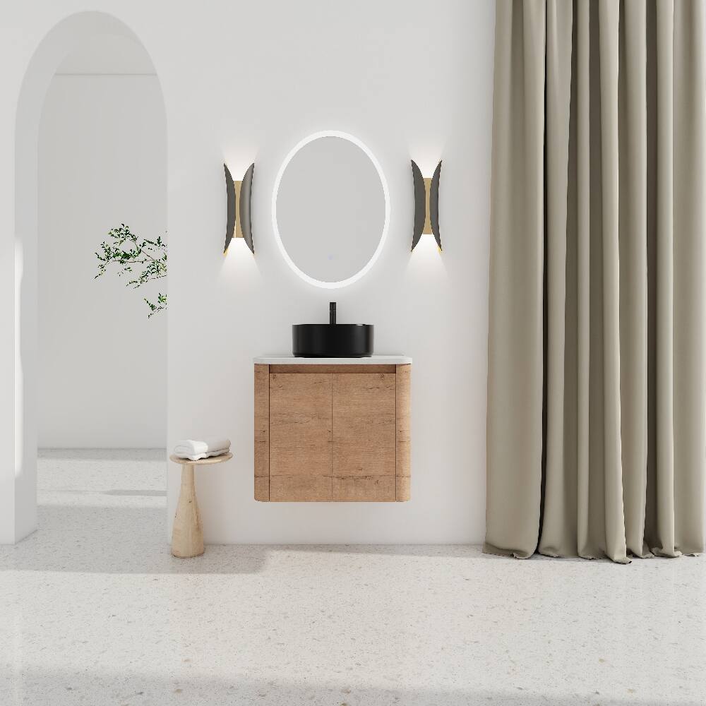 Loheer 30 inch wall mounted bathroom vanity with ceramic art sink ...