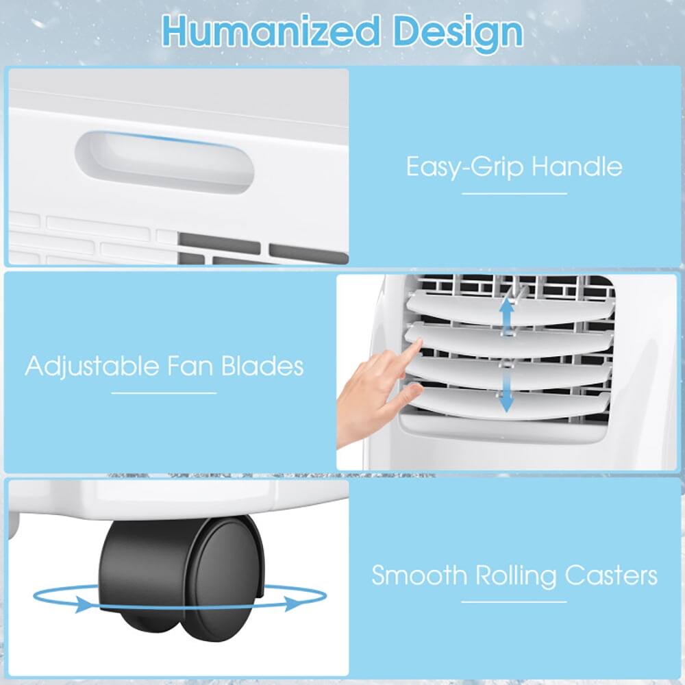 Humanized Design

- Easy-Grip Handle
- Adjustable Fan Blades
- Smooth Rolling Casters