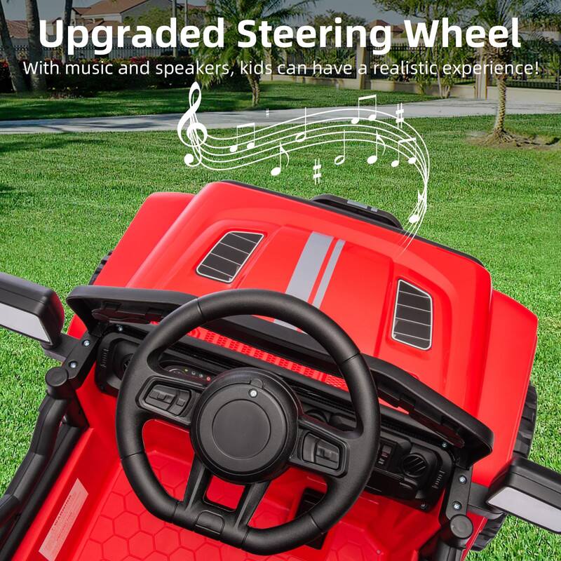Upgraded Steering Wheel

With music and speakers, kids can have a realistic experience!