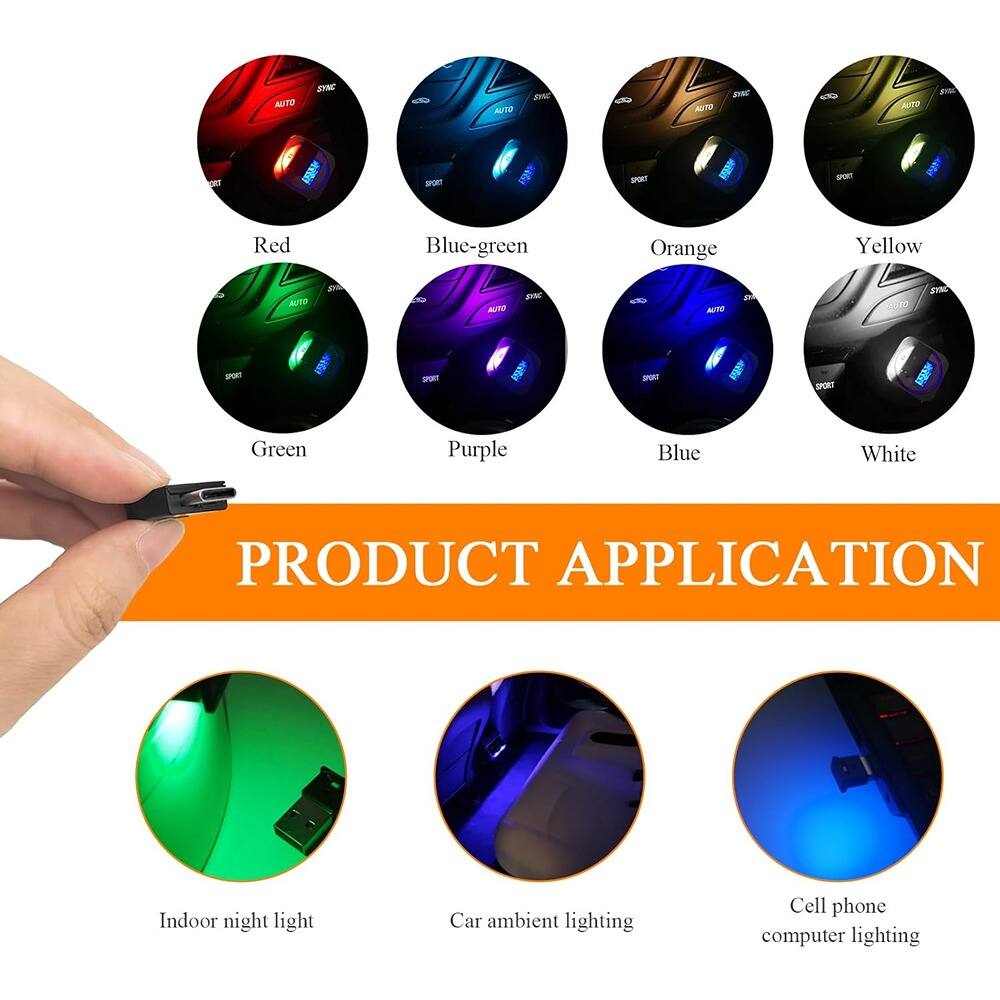 AT DINC - AUTO JN - AUTO DIN  
AUP - A4 - Ad - T  
Red Blue-green Orange Yellow  
Green Purple Blue White  

PRODUCT APPLICATION  
Indoor night light  
Car ambient lighting  
Cell phone computer lighting