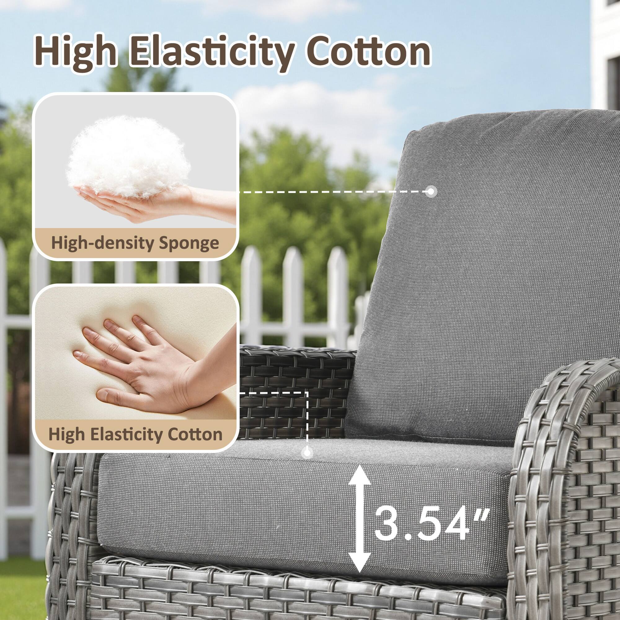 High Elasticity Cotton

- High-density Sponge
- High Elasticity Cotton

3.54"