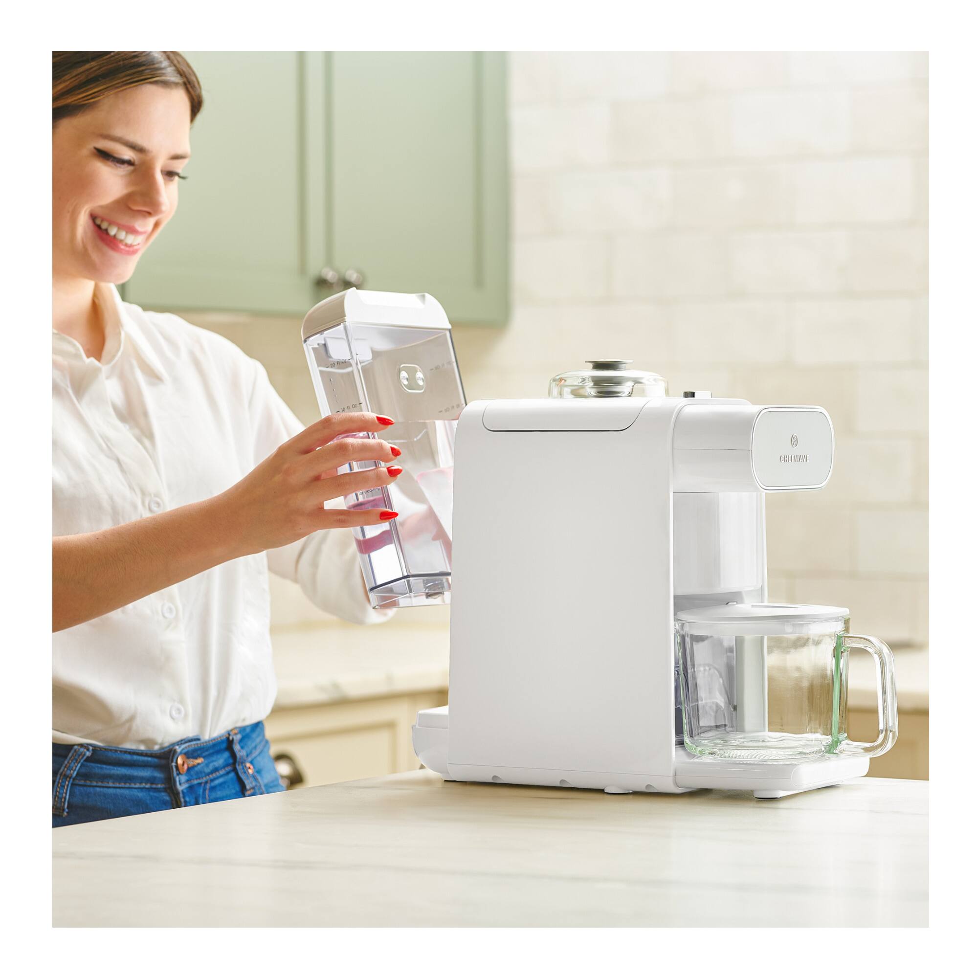 Left. ChefWave - ChefWave Milkmade Soy Milk Maker with Auto-Clean & Nut Platter - White.