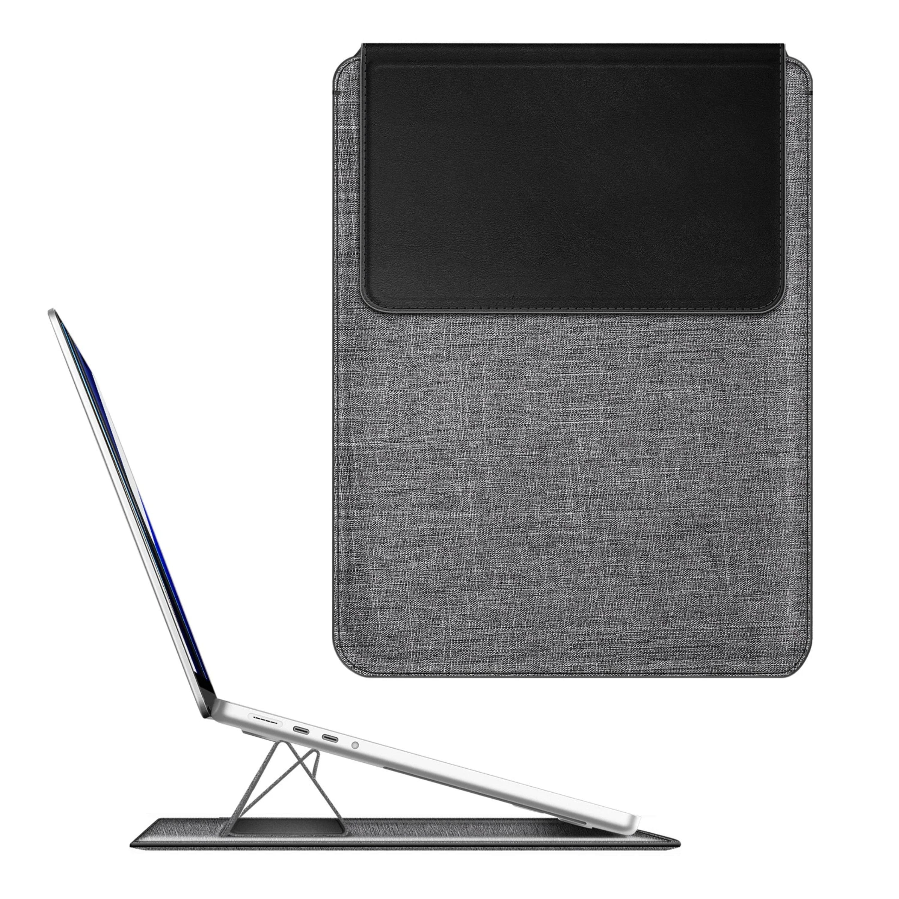 Kitcheniva - Hard Slim Bag Sleeve Case With Stand For MacBook Neo 13 Inch A3404 (2026) - Gray/Black