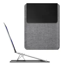 Kitcheniva - Hard Slim Bag Sleeve Case With Stand For MacBook Neo 13 Inch A3404 (2026) - Gray/Black
