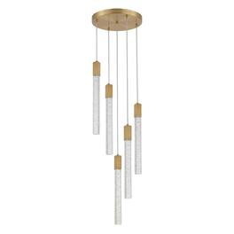 Elegant Lighting - Weston 5 lights pendant in - Satin Gold