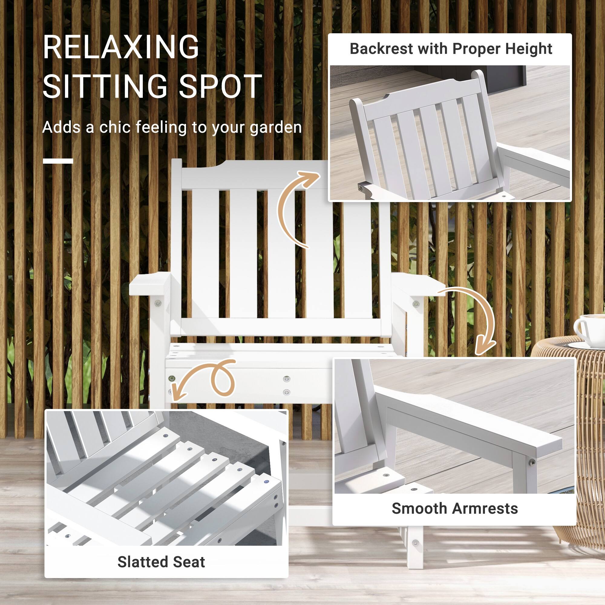RELAXING SITTING SPOT  
Adds a chic feeling to your garden  

- Backrest with Proper Height  
- Smooth Armrests  
- Slatted Seat