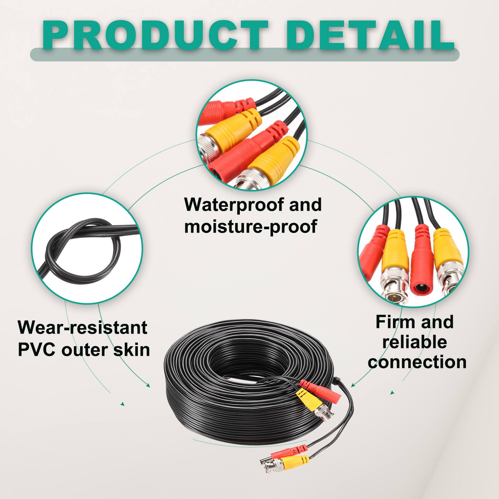 PRODUCT DETAIL

- Waterproof and moisture-proof
- Wear-resistant PVC outer skin
- Firm and reliable connection
