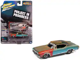 Johnny Lightning - 1968 Chevrolet Chevelle SS 396 Tripoli Turquoise (Weathered) "Project in Progress" Series 1/64 - Multicolor