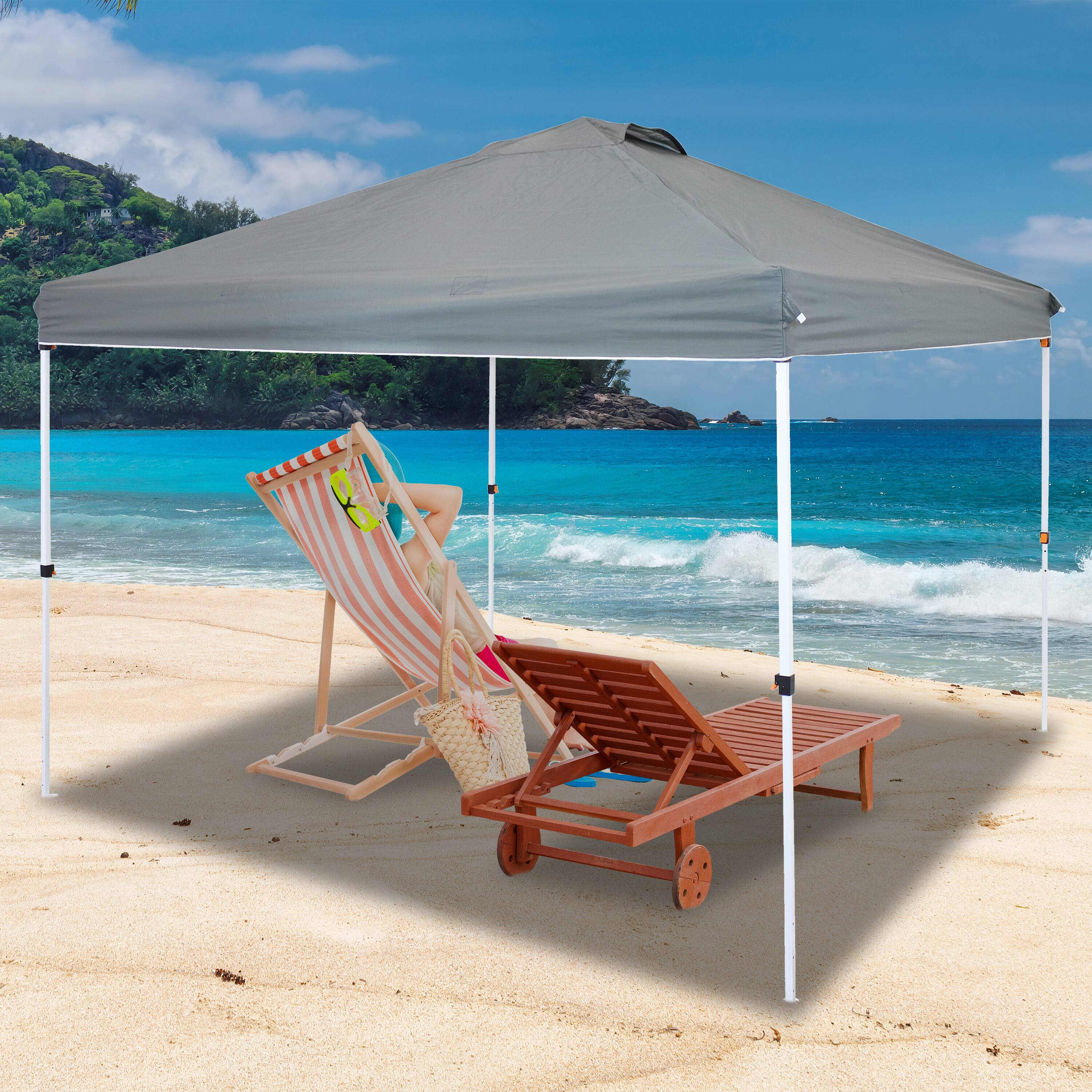 Alt View 8. Sunnydaze - 10x10 ft Fabric Replacement Pop-Up Canopy Shade with Vent - Gray.