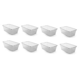 Life Story - 6 Quart Rectangular Clear Plastic Protective Storage Shoe Box, 8 Pack