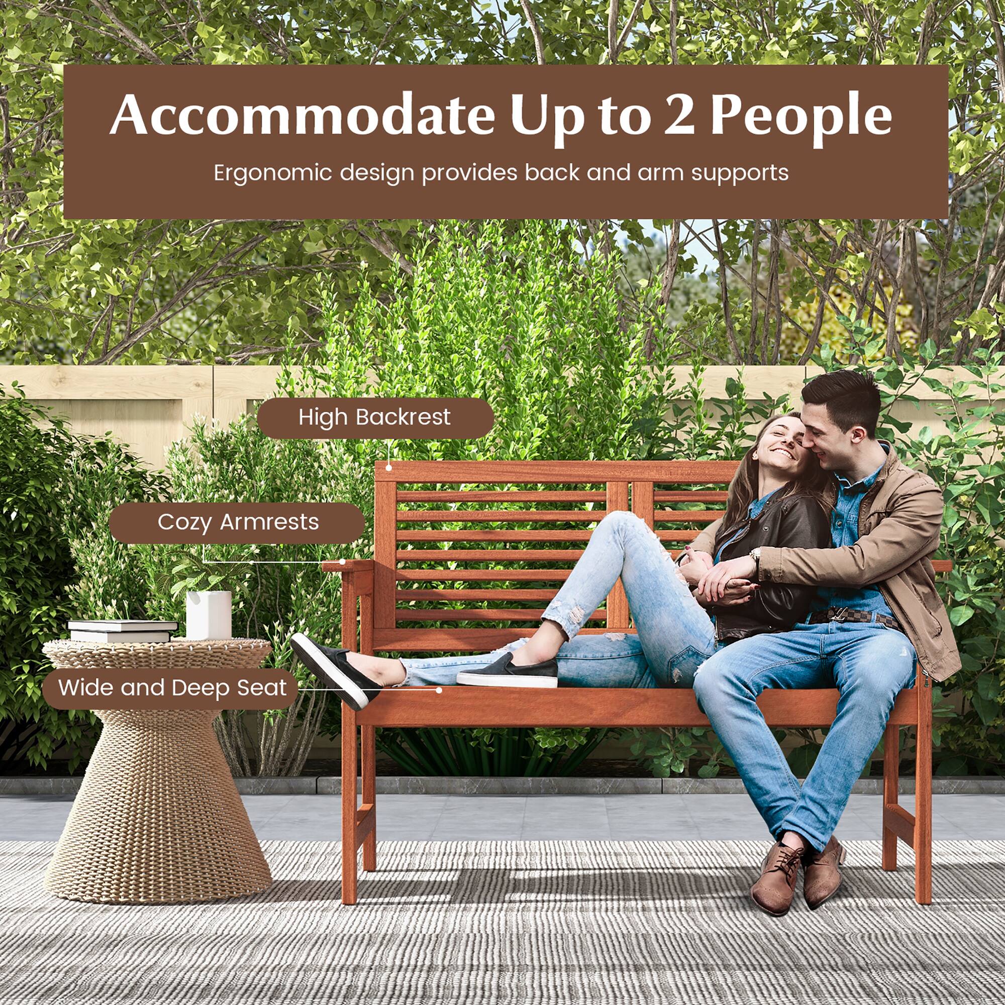 Accommodate Up to 2 People
Ergonomic design provides back and arm supports
High Backrest
Cozy Armrests
Wide and Deep Seat