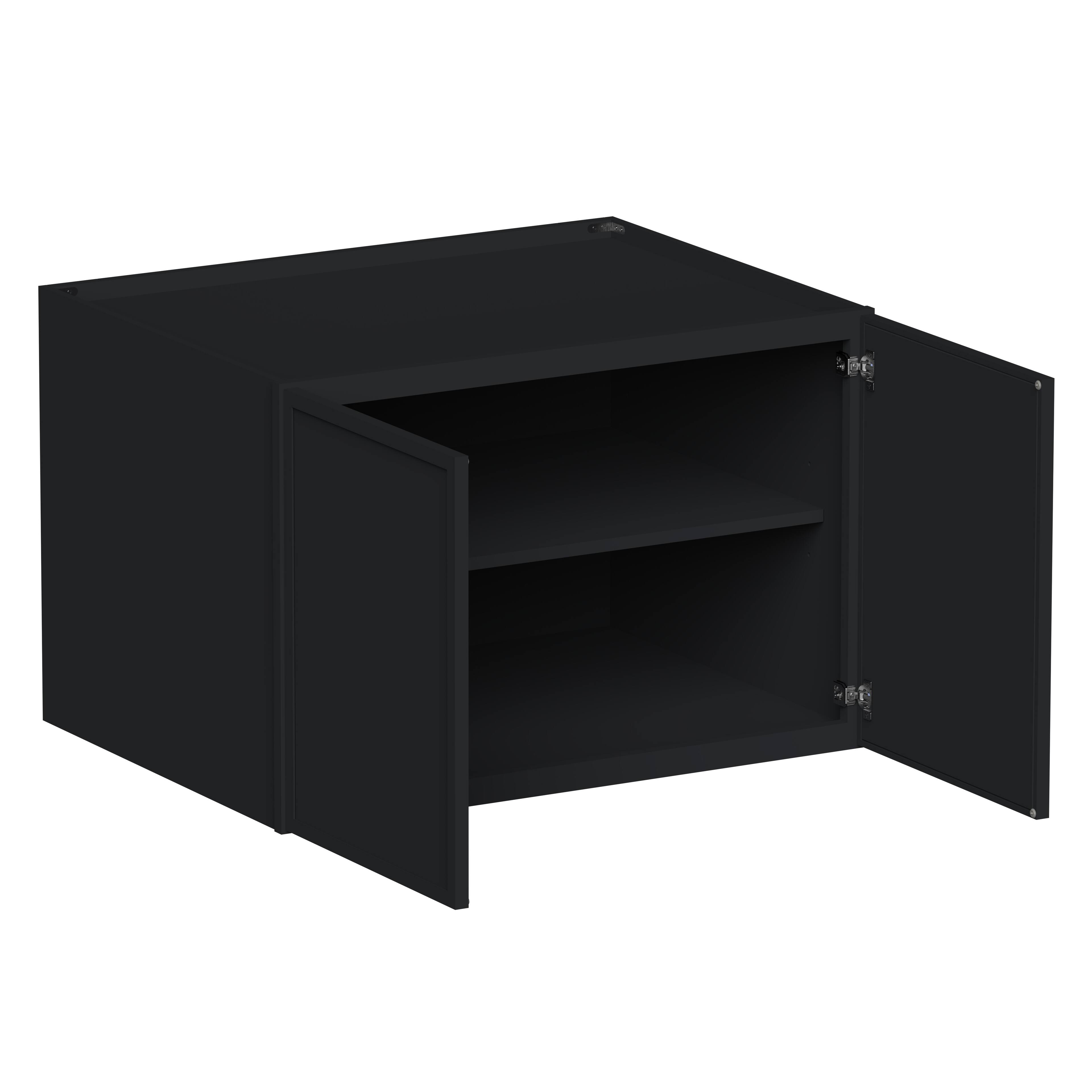 Angle. Boyel Living - 36-in W x 24-in H x 27-in D Shaker RTA Kitchen Deep Wall Cabinet with Soft-Close - Black.