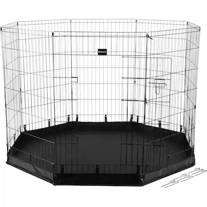 Front. PetMaker - Pet Adobe Dog Playpen with Fabric Bottom.
