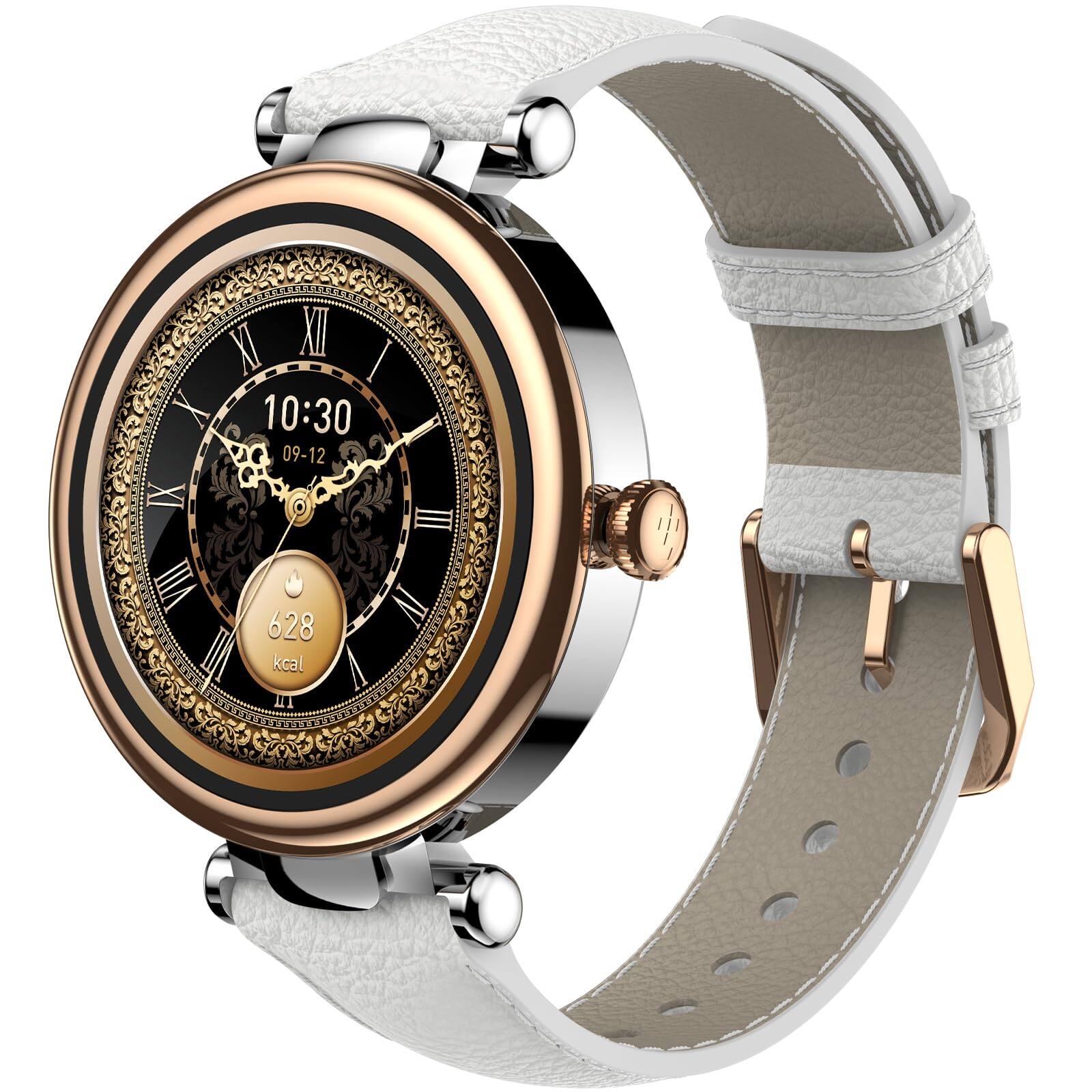 White Leather Strap - Zinc alloy frame - Leather Strap - White