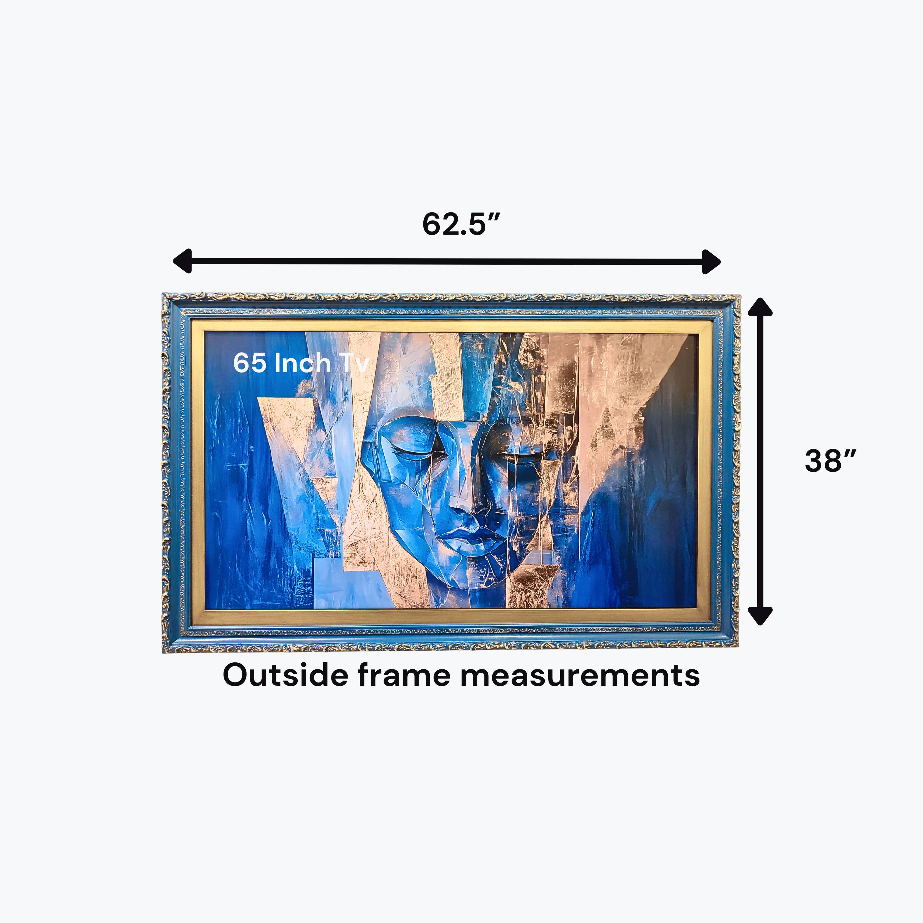 62.5" x 38" Outside frame measurements