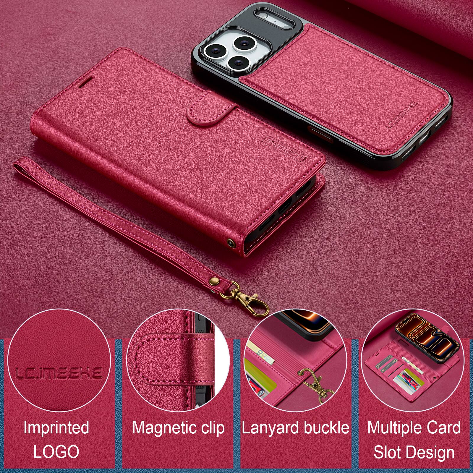 LCIMEEKE  
Imprinted LOGO  
Magnetic clip  
Lanyard buckle  
Multiple Card Slot Design