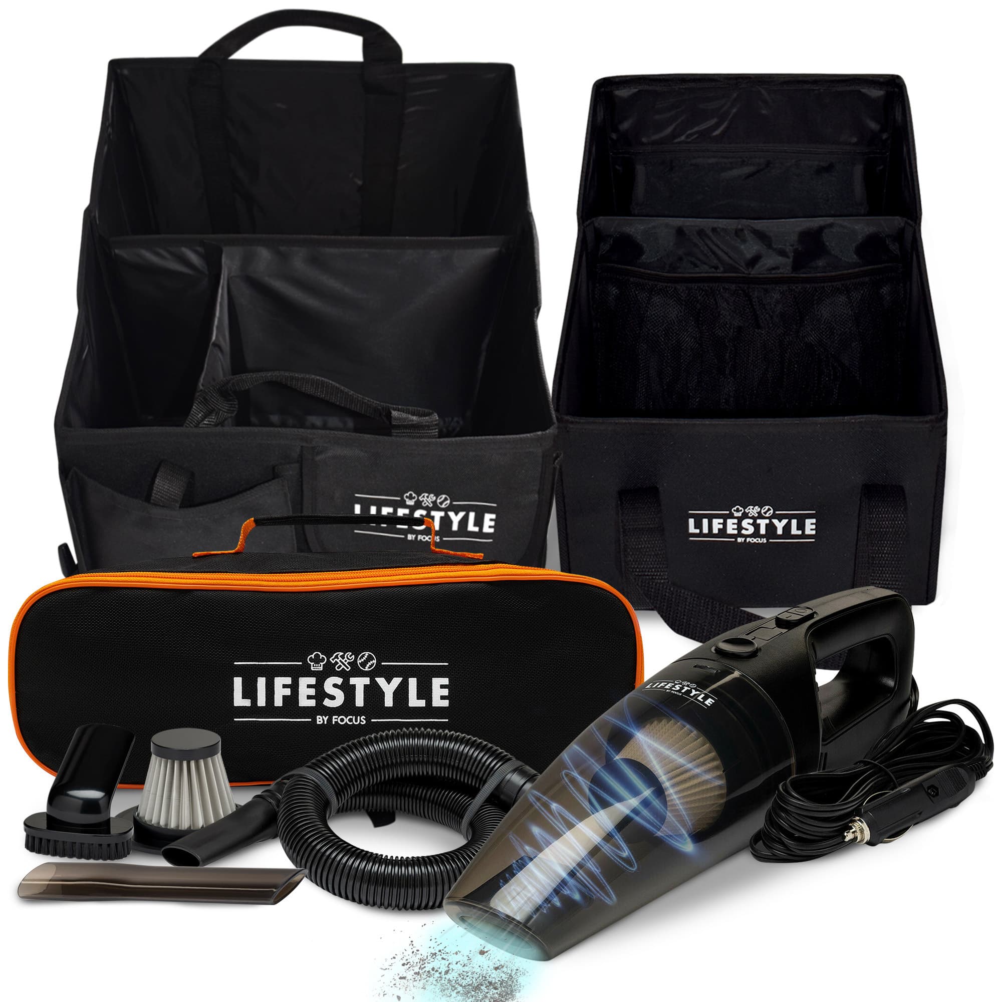 iRobot - Lifestyle by Focus Car Organizer and Vacuum Set - Black
