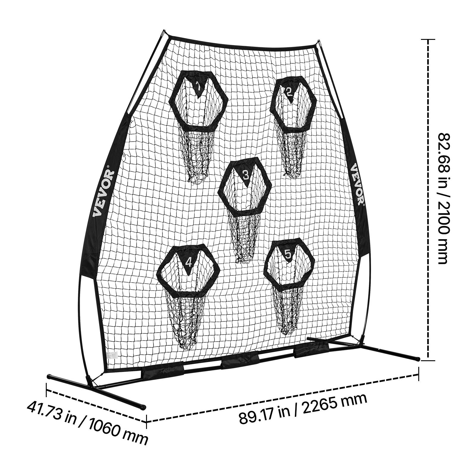 1 2 VEVOR 4 3 5 VEVOR  
82.68 in / 2100 mm  
41.73 in / 1060 mm  
89.17 in / 2265 mm
