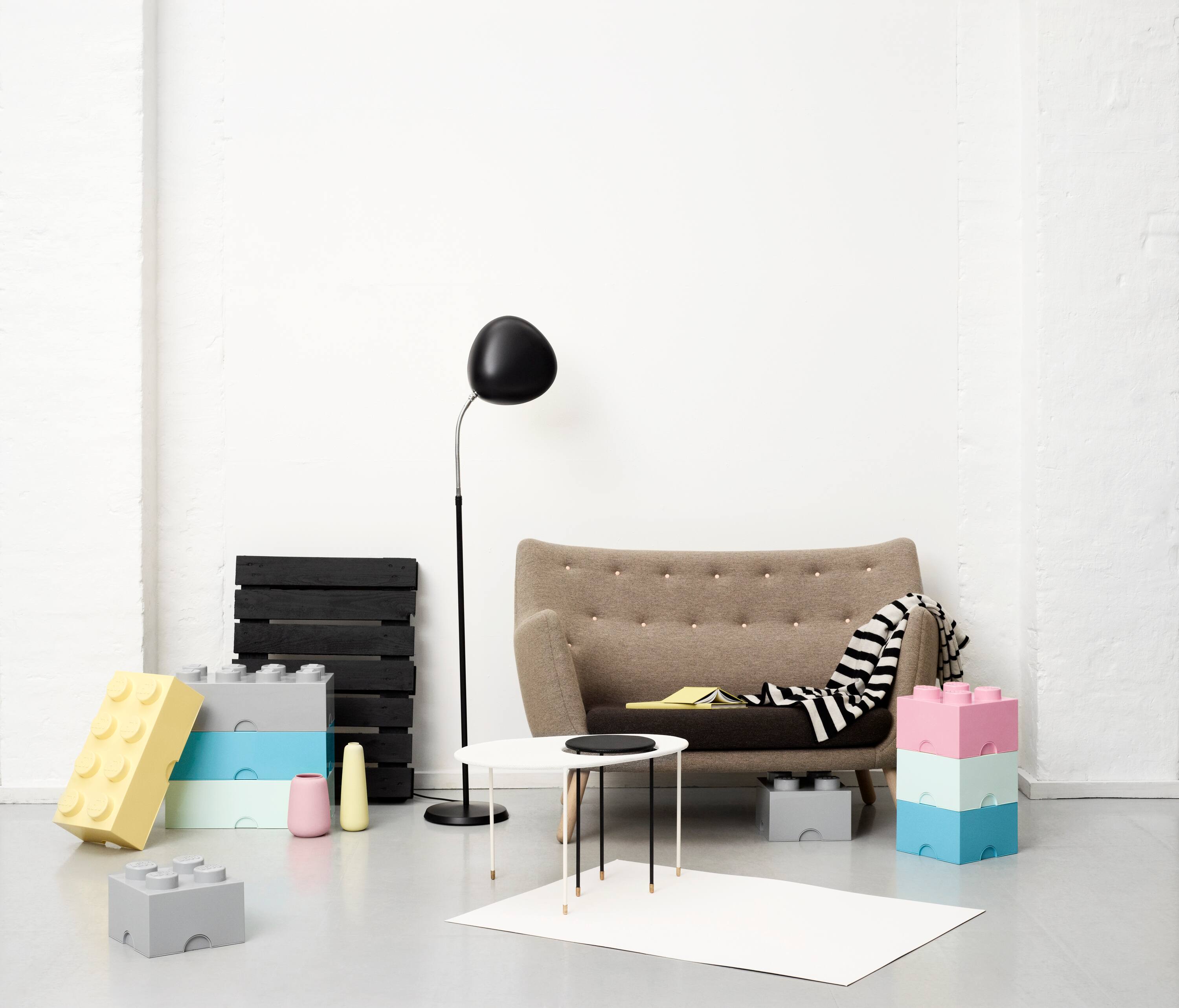 Back. Room Copenhagen - LEGO Storage Brick 8 Medium - Stone Grey.