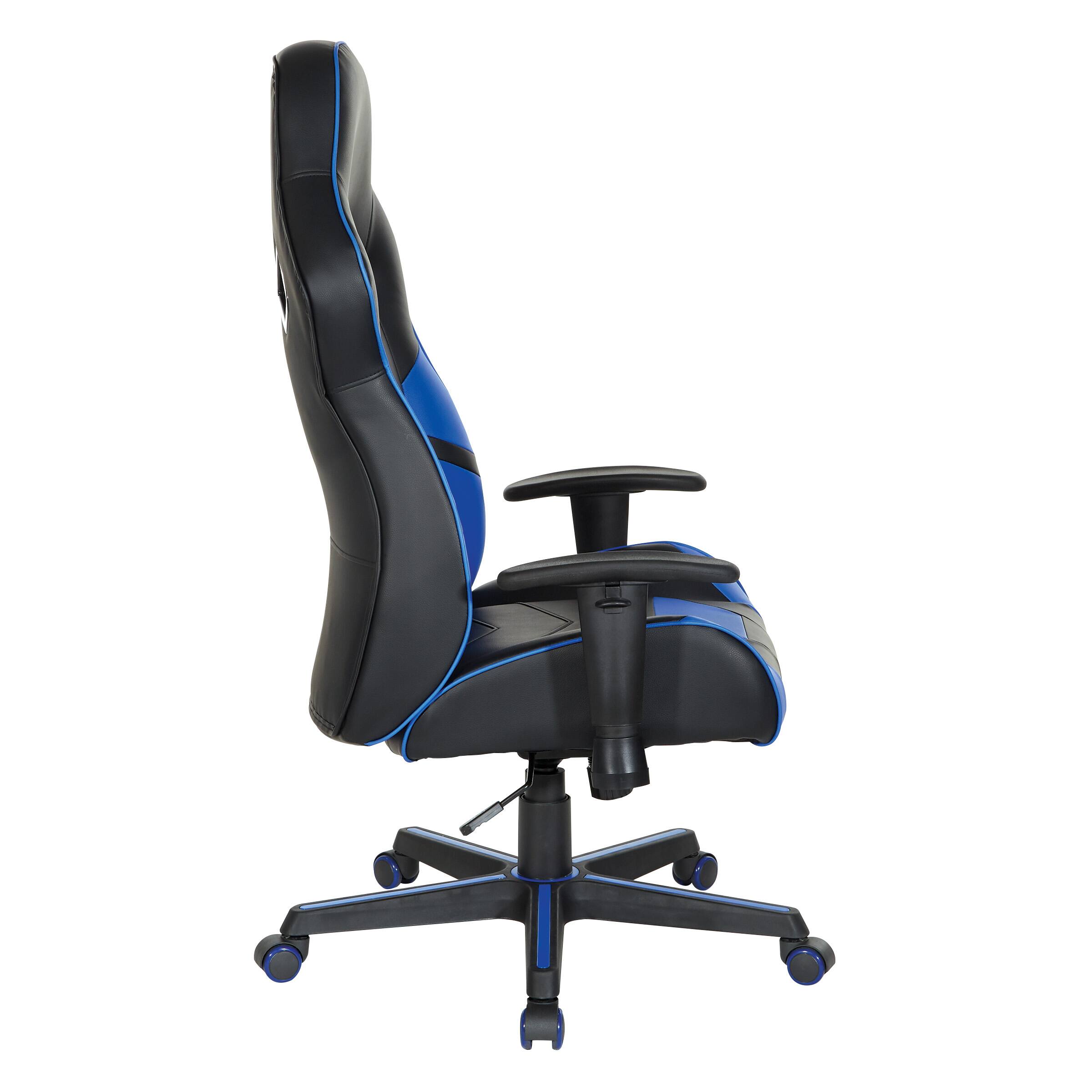 Left. OSP Home Furnishings - Vapor Gaming Chair - Blue/Black.