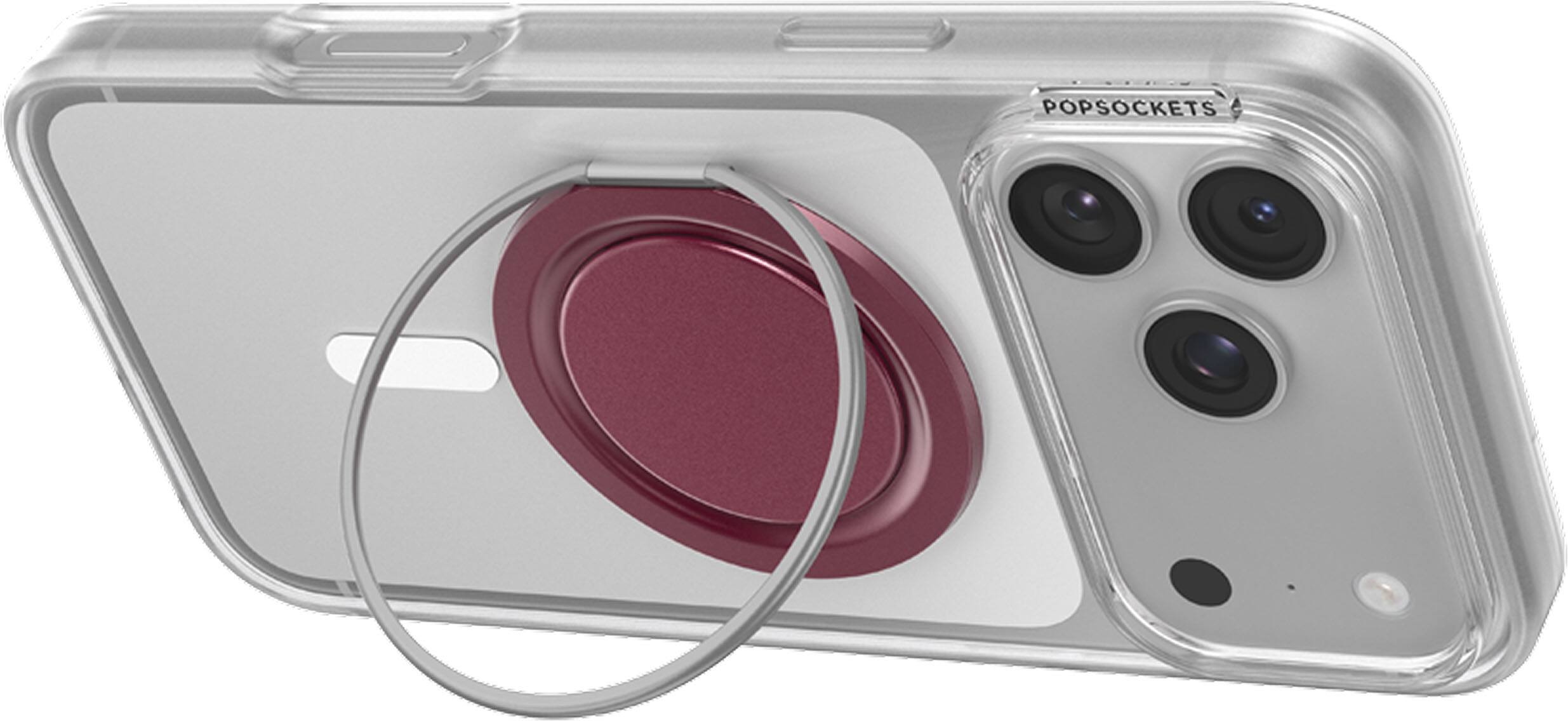 Alt View 10. PopSockets - PopSockets Low-Pro Grip for MagSafe, Ultra-Thin Magnetic Phone Grip with Kick-Out Stand - Burgundy.