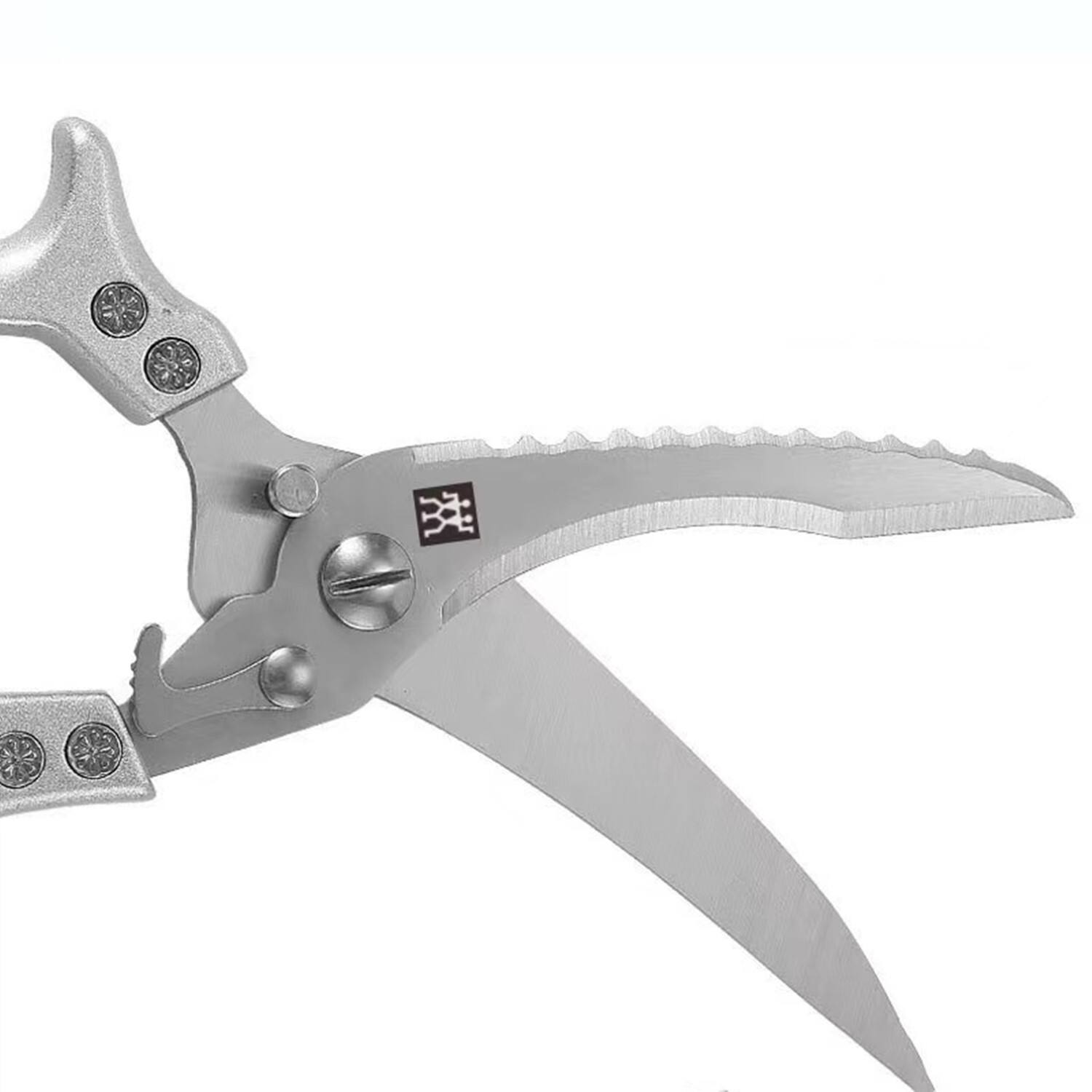 Angle. ZWILLING - Heavy Duty Twin L Select Poultry Zwilling Shears Chicken Bone Scissors - Sliver.