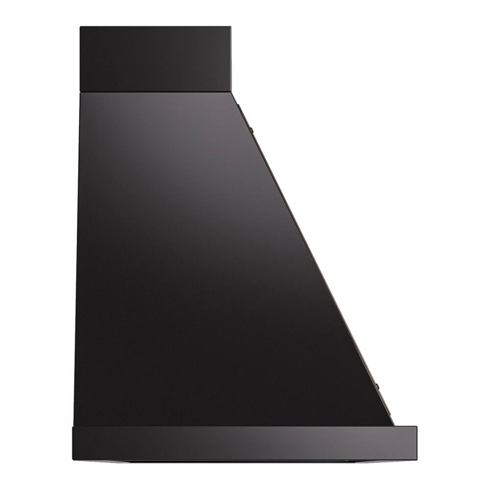 Alt View 2. ILVE - ILVE Nostalgie II Series 60 in. Noblesse Wall Mount Range Hood with 850 CFM (Burnished Trim) - Glossy Black.