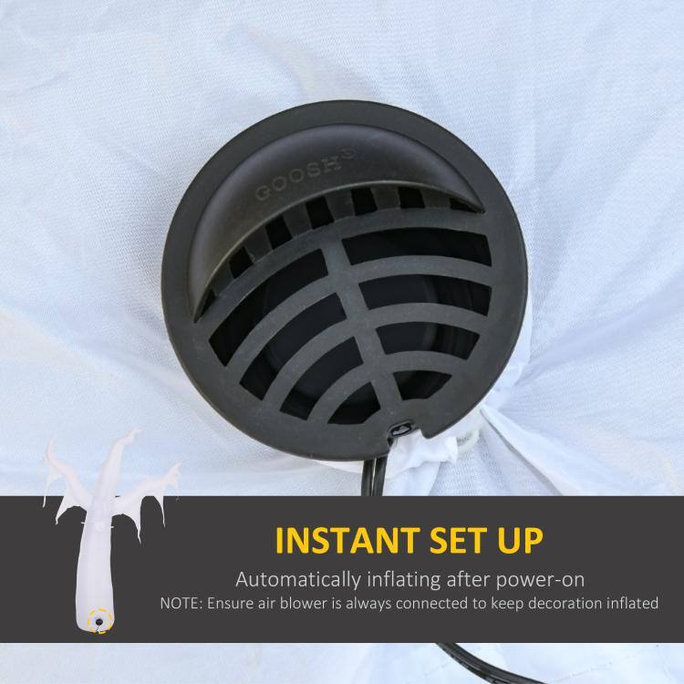GOOSH

INSTANT SET UP  
Automatically inflating after power-on  
NOTE: Ensure air blower is always connected to keep decoration inflated