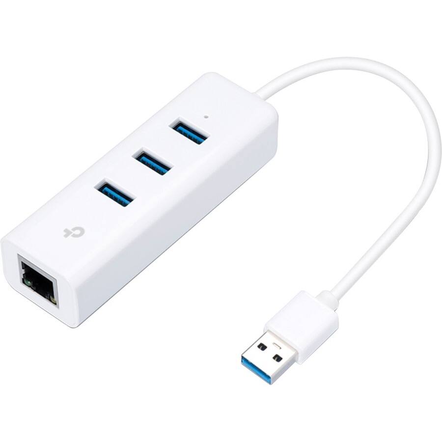Alt View 7. TP-Link - TP-Link (UE330) - USB 3.0 to Ethernet Adapter, Portable 3-port USB Hub with 1 Gigabit - RJ45 Ethernet Port Network - Black.