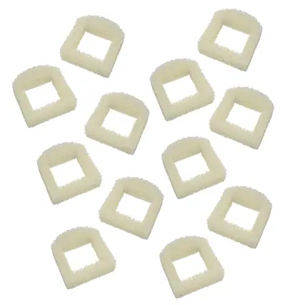 Front. HQRP - 12-Pack Foam Pre-Filter Replacements for Drinkwell Stainless Steel 360, Avalon, Lotus, Pagoda, Sedona Pet Fountains - White.