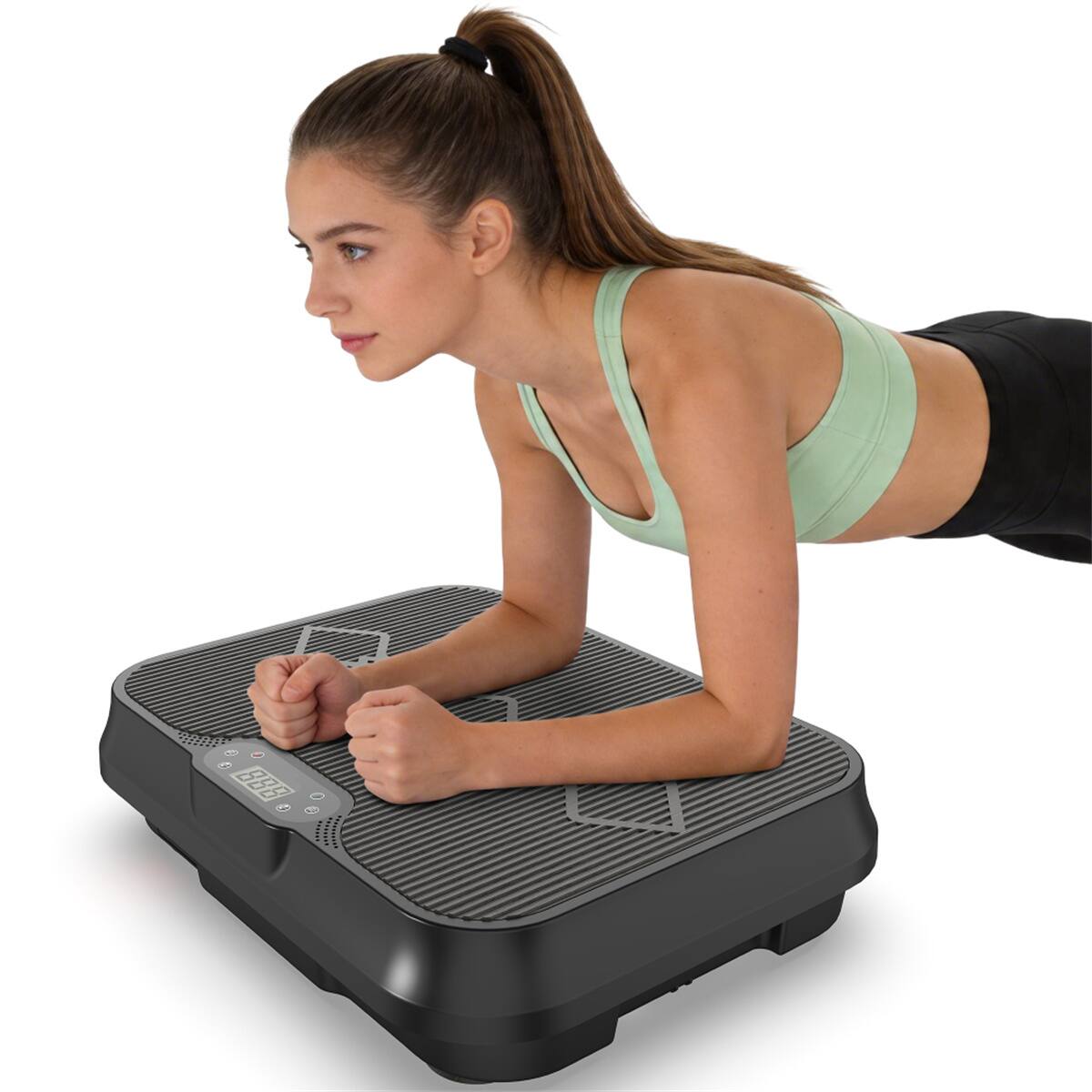 Alt View 3. HTUTWOO - Vibration Plate Exercise Machine - Whole Body Workout Platform with Remote Control and Resistance Bands for Home Gym - Black.