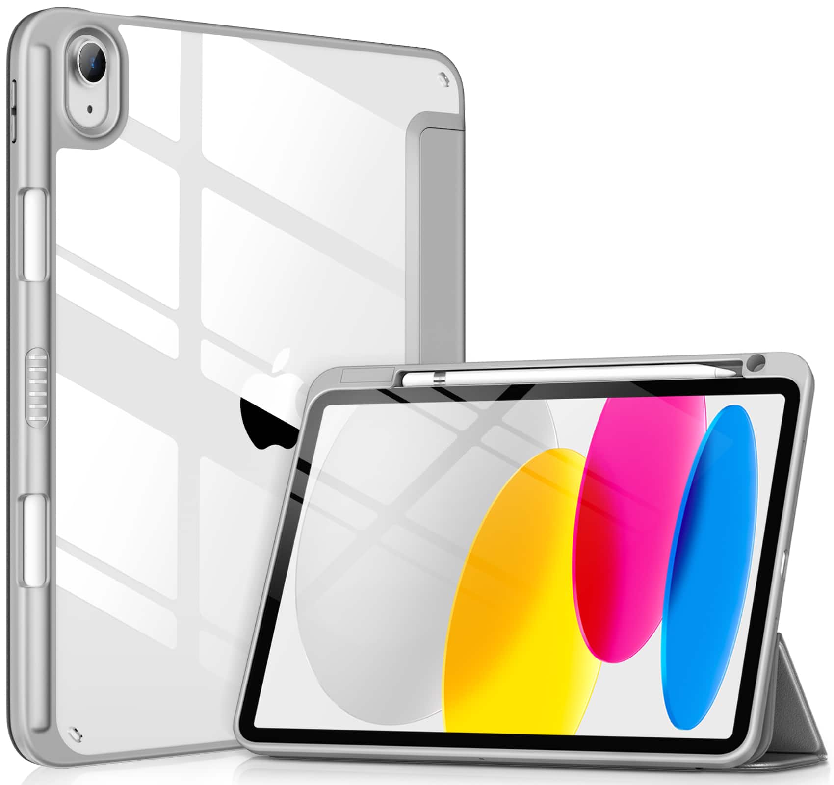 DTTO - Case for iPad (A16) 11-inch 2025 and iPad 10th Generation 10.9 Inch 2022, Clear Back and TPU Shockproof Frame Cover - Gray