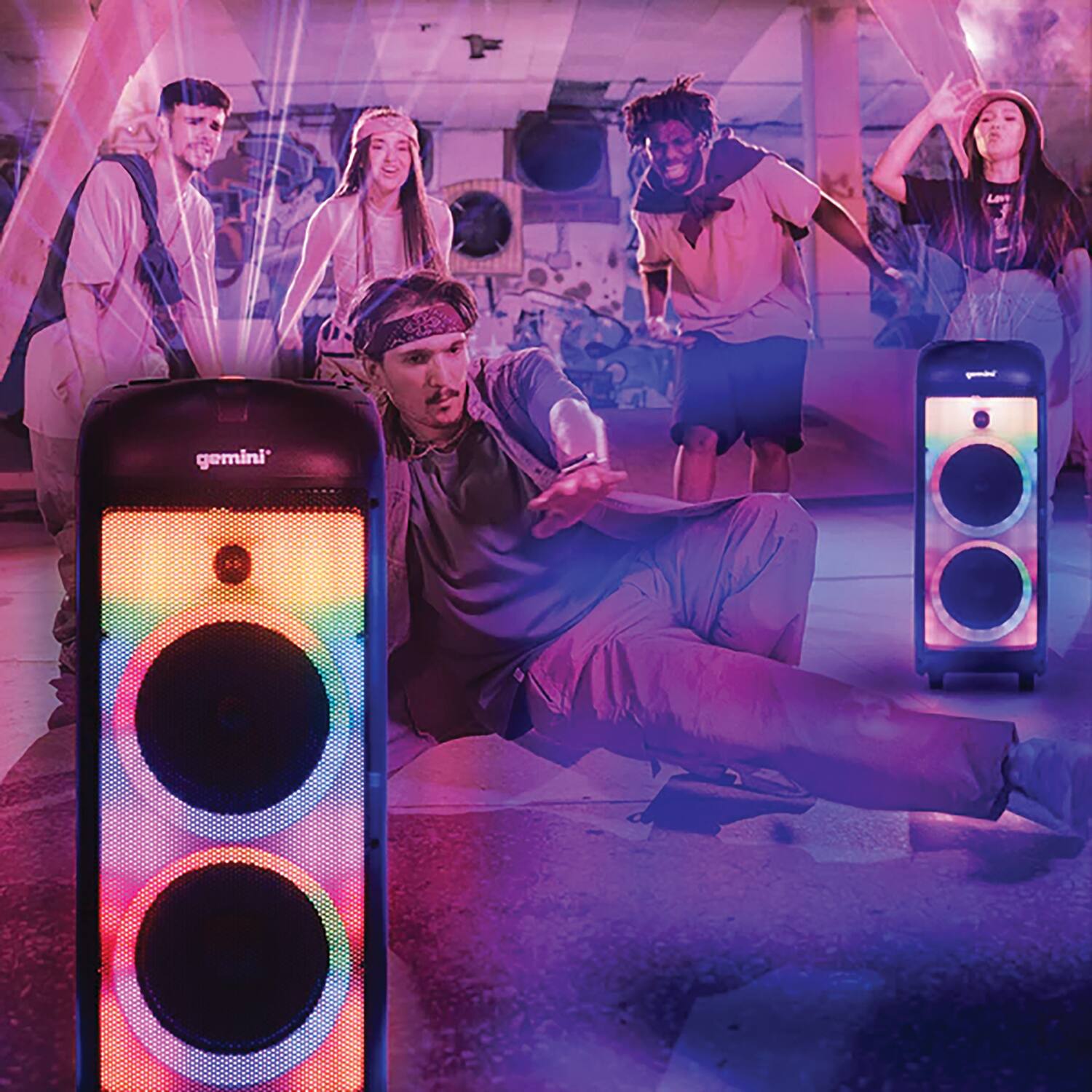 Gemini 150W Bluetooth Rechargeable Party Speaker, Dual 8