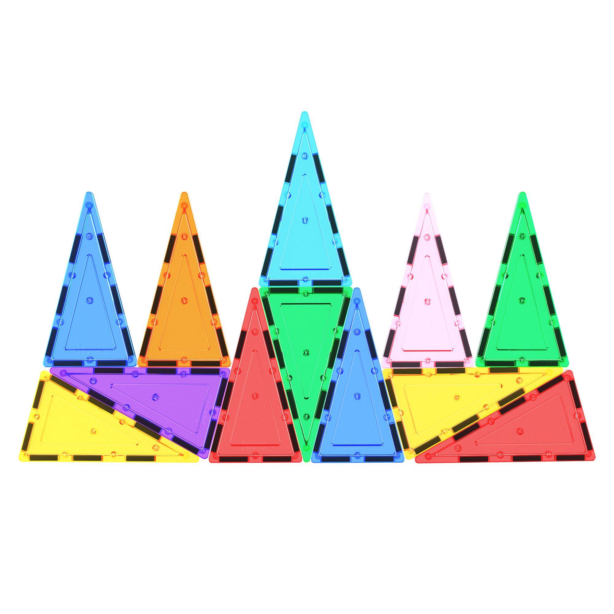 Alt View 2. PicassoTiles - PICASSO-TILES 12PCS Magnetic Building Block Set, Isosceles Triangle Tiles, STEM Educational Construction Toy for Kids.