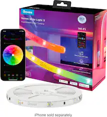 Govee Govee Strip Light S Segmented Color Control 18:28 C Govee a. a 30% 1a% - 1ooK - - Govee R brightness A Taa 24.6 FT Wi-Fi RGBICW 220m ne ammutaroul Diciess H reeoN Mnur MWra A Lar F - CAnamas - mUTs - - - A S NL maE Cao maa I - M - My dators DO Hins D Lights Govee Music Sync with Light G4+ Preset Scenes Mode Customizable Lighting Effects matter works with alexa - w Google Home Sovee iPhone sold separately.