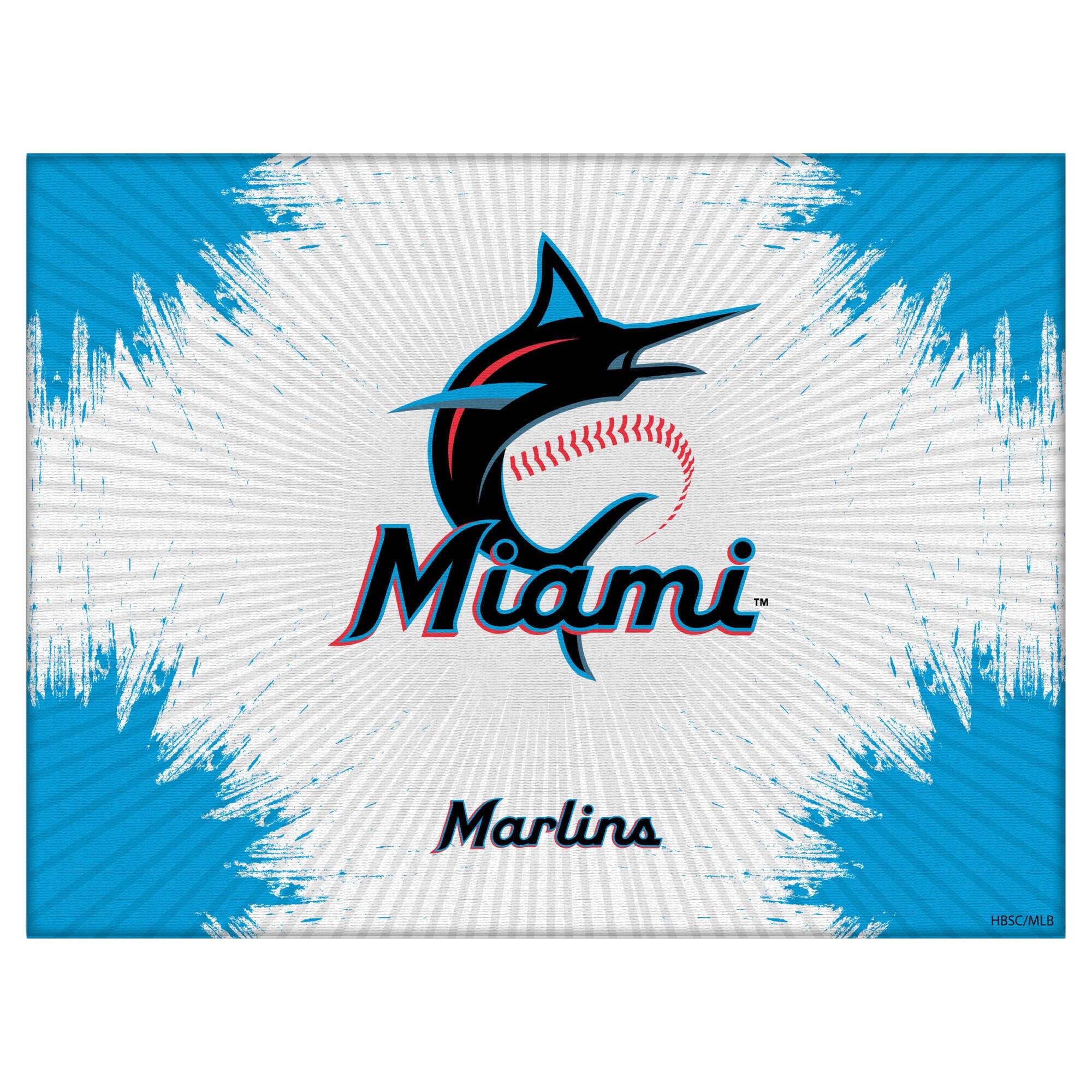 Miami Marlins 15" x 20" Splash Canvas Wall Art