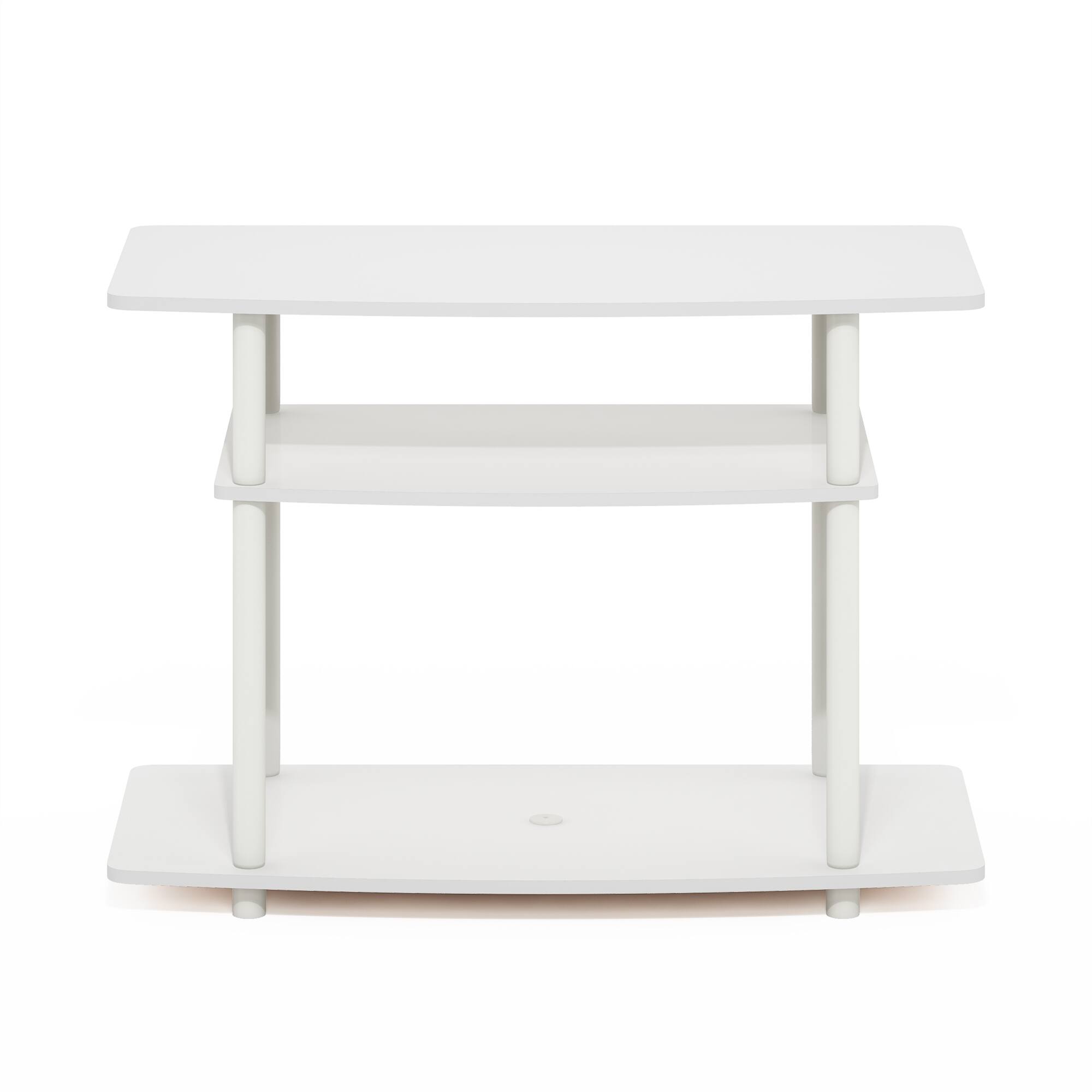 Left. Furinno - Turn-N-Tube No Tools 3-Tier TV Stands - White/White.