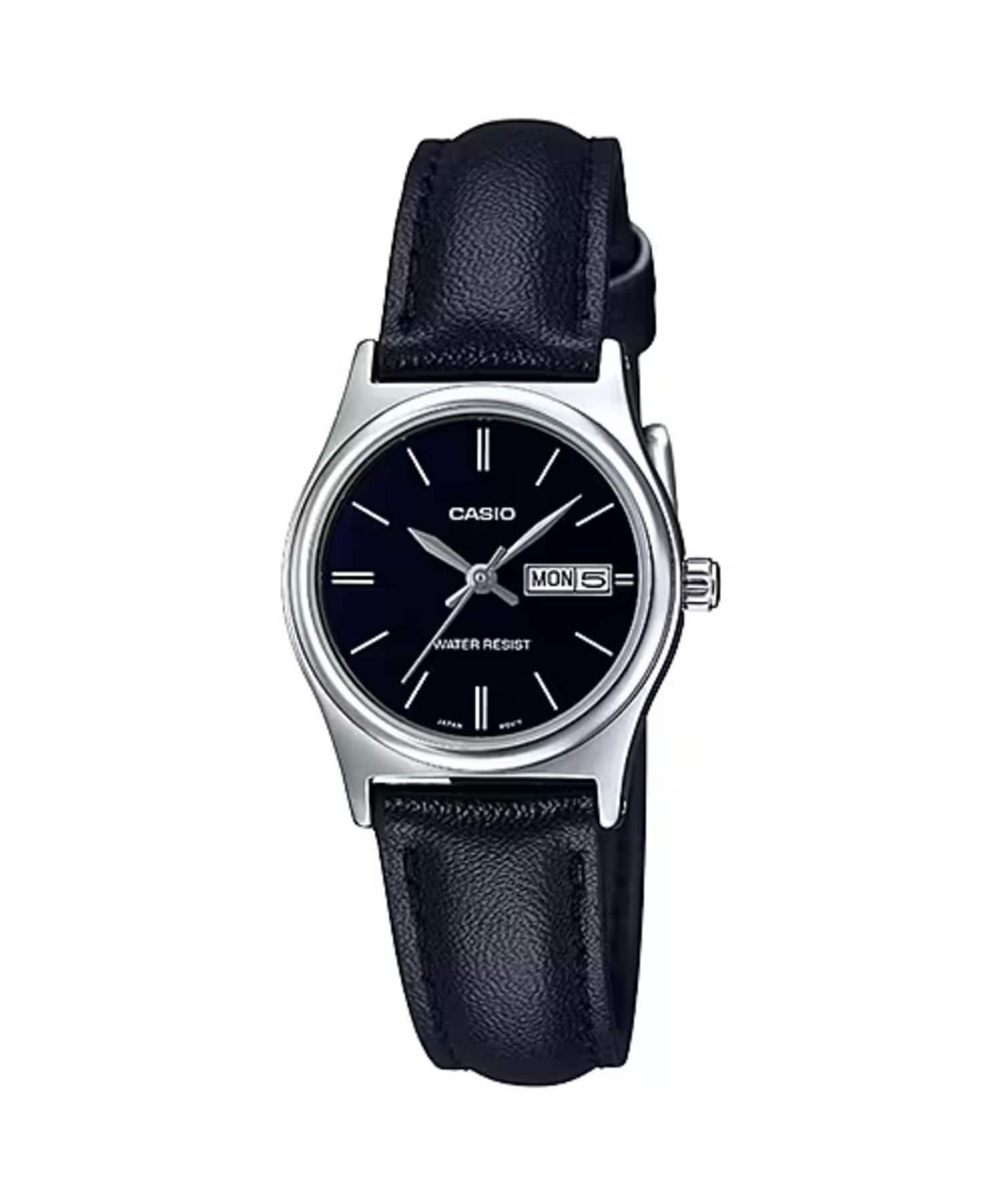 Casio - Women’s Leather Strap Watch with Dial - LTP-V006L-1B2UDF - Black price history on PriceWatchPro