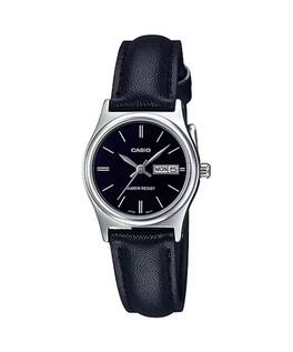 Casio - Women’s Leather Strap Watch with Dial - LTP-V006L-1B2UDF - Black