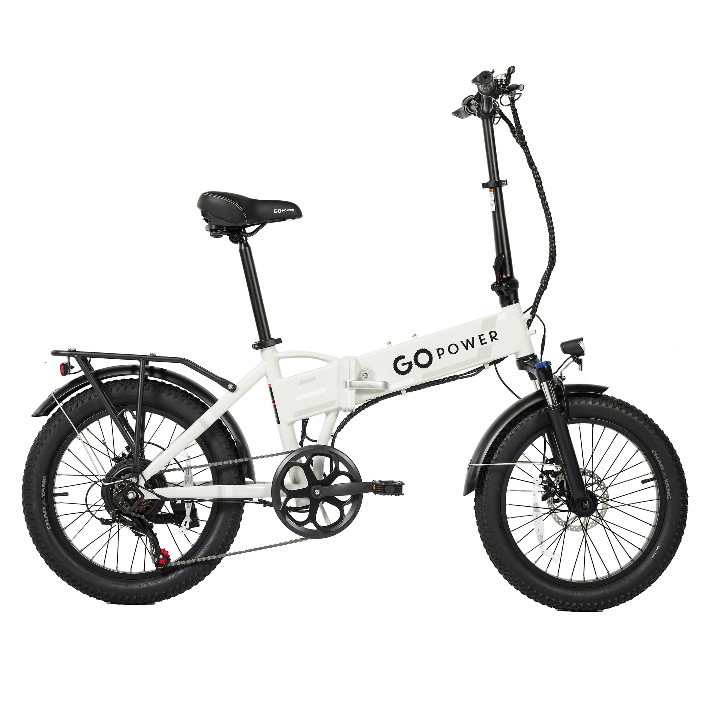 GoPowerBike - GoExpress V2 Folding Electric Bike 20mph Max Speed & 750W Motor | UL2849 Certified - White