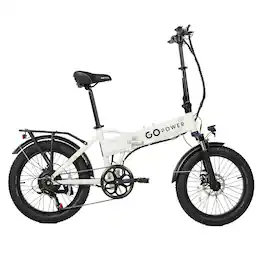 GoPowerBike - GoExpress V2 Folding Electric Bike 20mph Max Speed & 750W Motor | UL2849 Certified - White