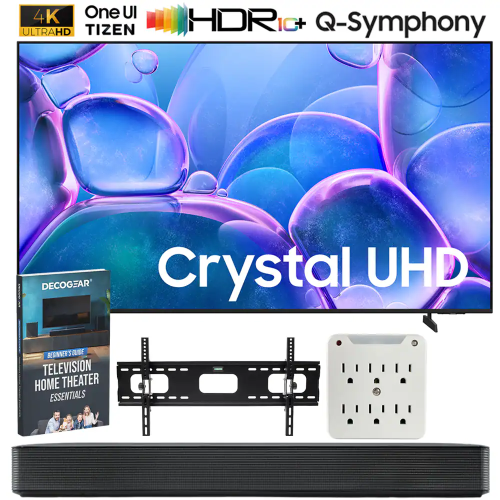 4K UltraHD
One UI
TIZEN
HDR IC+
Q-Symphony
Crystal UHD
DECOGEAR
BEGINNER'S GUIDE
TELEVISION HOME THEATER ESSENTIALS