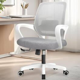 Refined Abode Design - Stylish Modern Premium High Office Desk Computer Adjustable Swivel With Swivel Durable Mesh - Gray