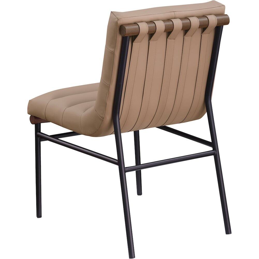 Alt View 4. Meridian Furniture - Burke Tan Vegan Leather Dining Chair, Set of 2 - Brown.