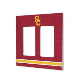 Keyscaper - USC Trojans Stripe Design Double Rocker Light Switch Plate - Multicolor