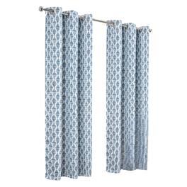 RT Designers Collection - RT Designer Collection Justice Printed Blackout Luxurious Decorative Grommet Curtain Panel 54" x 84" - Blue